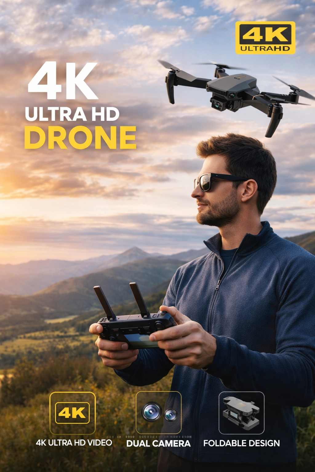 DRONE DUAL CAMERA 4K 998 PRO WIFI