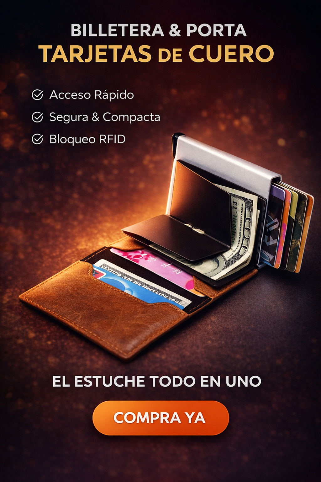 BILLETERA PORTA TARJETAS CON PROTECCIÓN RFID