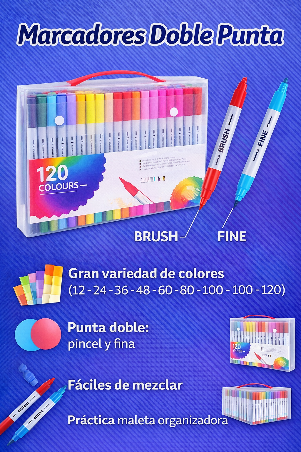 MARCADORES DOBLE PUNTA LETTERING