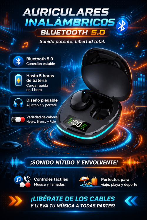 AURICULARES INALAMBRICOS ENVOLVENTES - BLUETOOTH