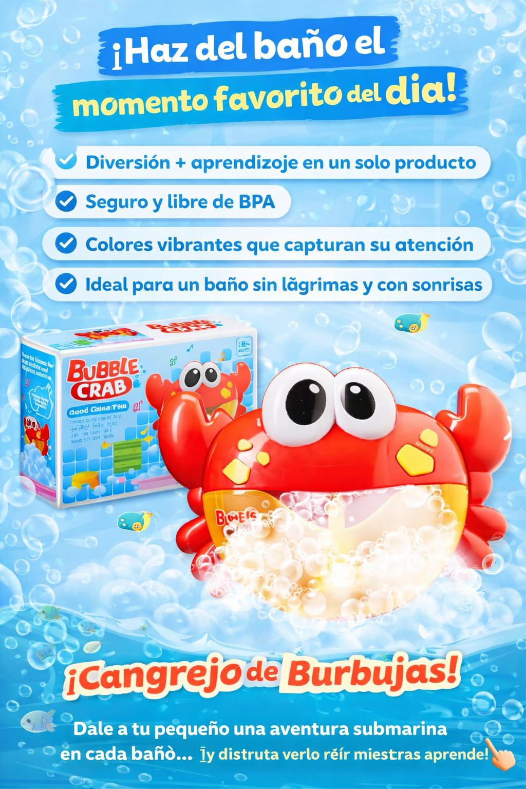 CANGREJO DE BURBUJAS PARA EL BAÑO