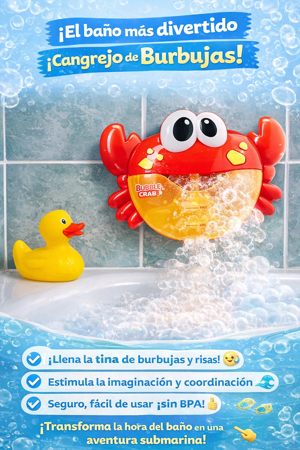 CANGREJO DE BURBUJAS PARA EL BAÑO